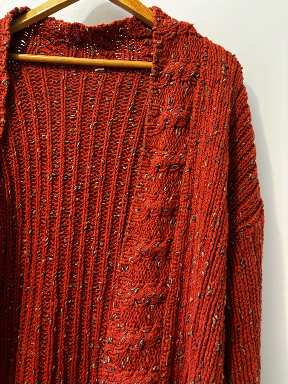 3 for $15😍 Chunky Open-Front Sweater Cardigan - orange - Picture 4 of 10